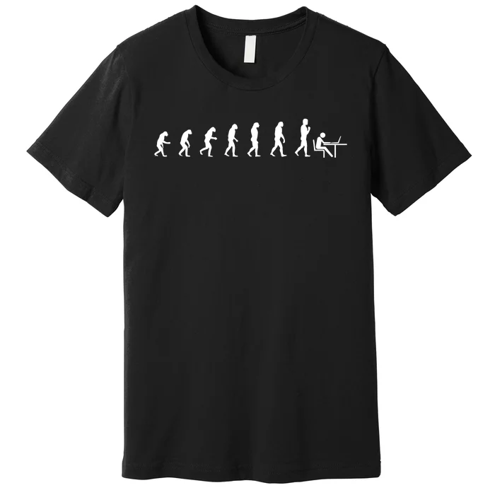 Evolution Of Man Computer Programmer Funny Geek Lover IT Premium T-Shirt