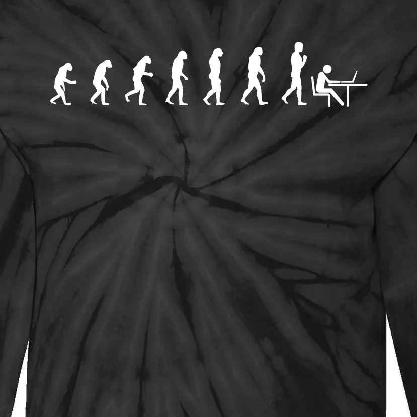 Evolution Of Man Computer Programmer Funny Geek Lover IT Tie-Dye Long Sleeve Shirt