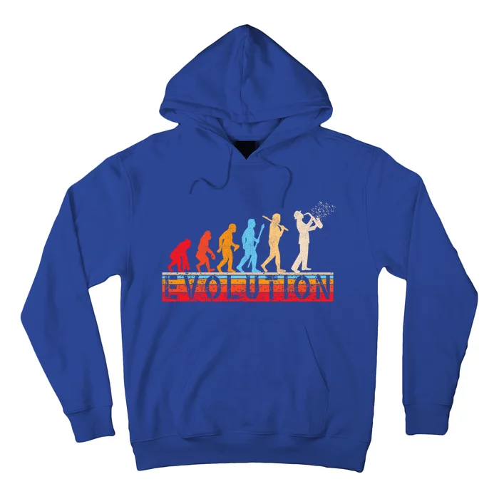 Evolution Of Man Retrostyle Saxophone Player Saxophonist Gift Hoodie