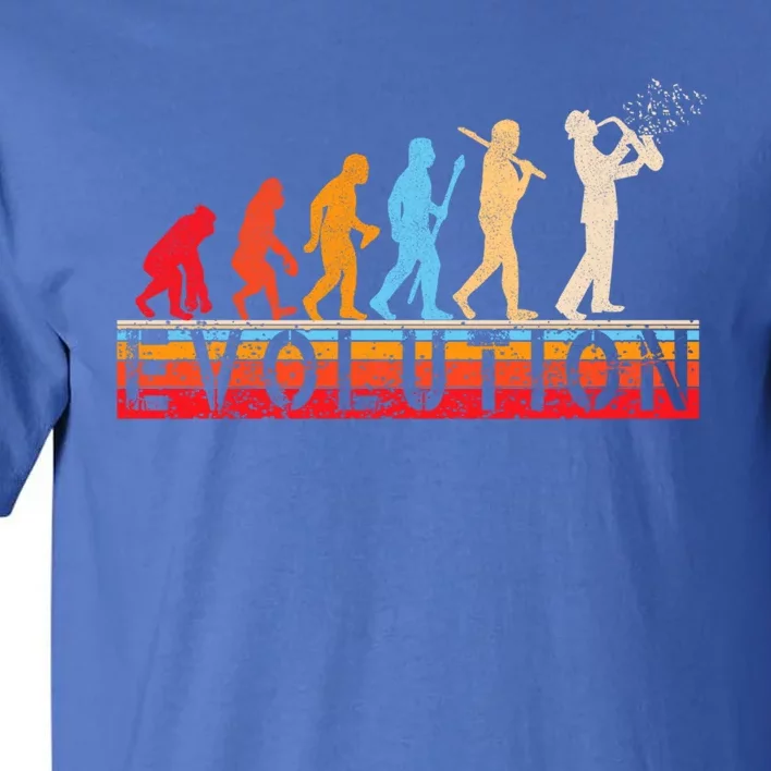 Evolution Of Man Retrostyle Saxophone Player Saxophonist Gift Tall T-Shirt