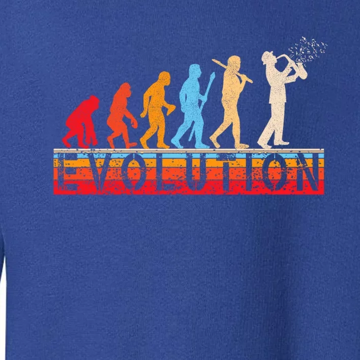 Evolution Of Man Retrostyle Saxophone Player Saxophonist Gift Toddler Sweatshirt