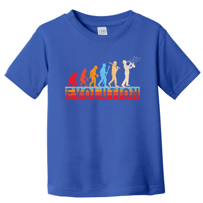 Evolution Of Man Retrostyle Saxophone Player Saxophonist Gift Toddler T-Shirt