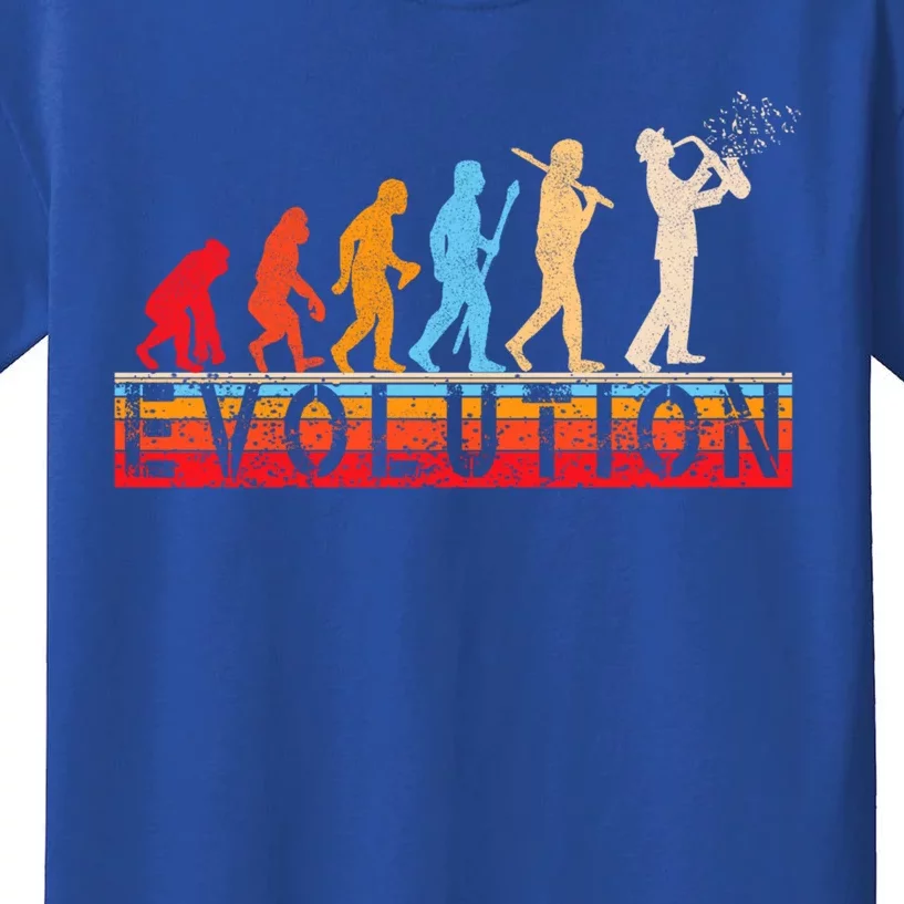 Evolution Of Man Retrostyle Saxophone Player Saxophonist Gift Kids T-Shirt