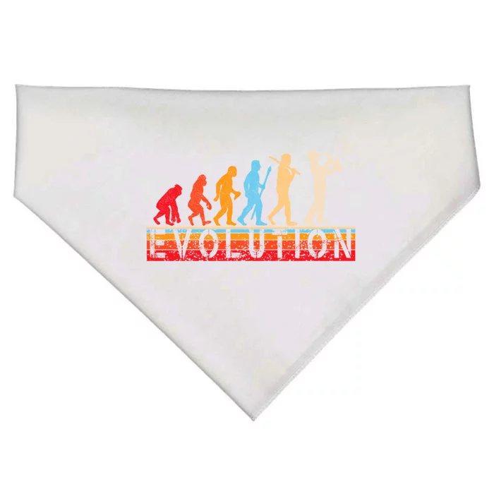 Evolution Of Man Retrostyle Saxophone Player Saxophonist Gift USA-Made Doggie Bandana