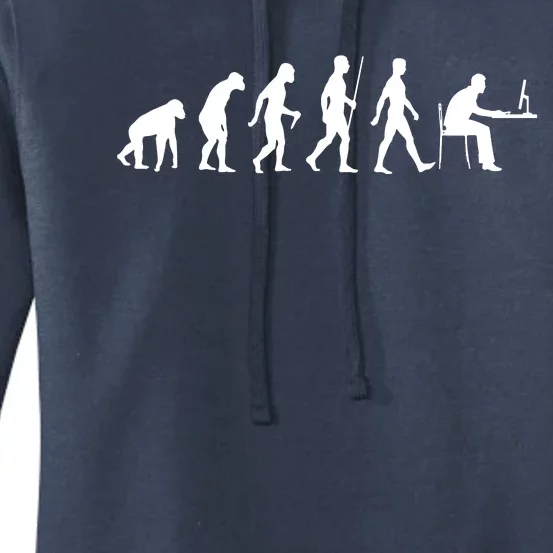 Evolution Of Man Computer Programmer Funny Geek Lover IT Women's Pullover Hoodie