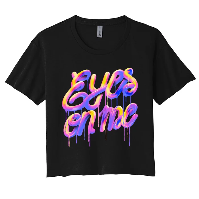 Eyes On Me Colorful Women's Crop Top Tee