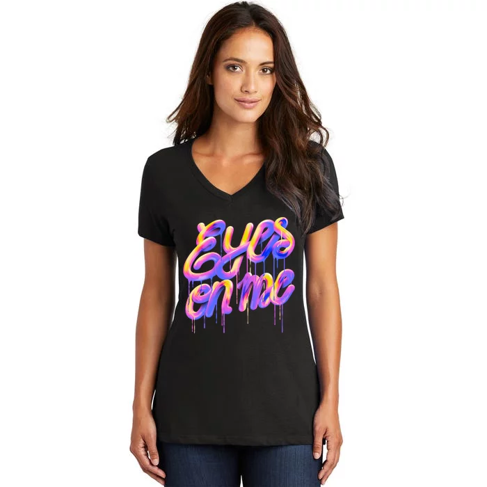 Eyes On Me Colorful Women's V-Neck T-Shirt