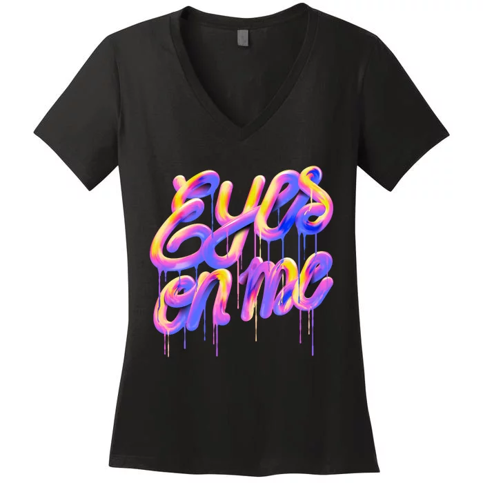 Eyes On Me Colorful Women's V-Neck T-Shirt