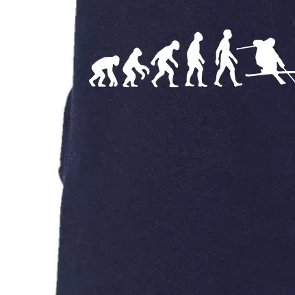 Evolution Of Man Skiing Doggie 3-End Fleece Hoodie