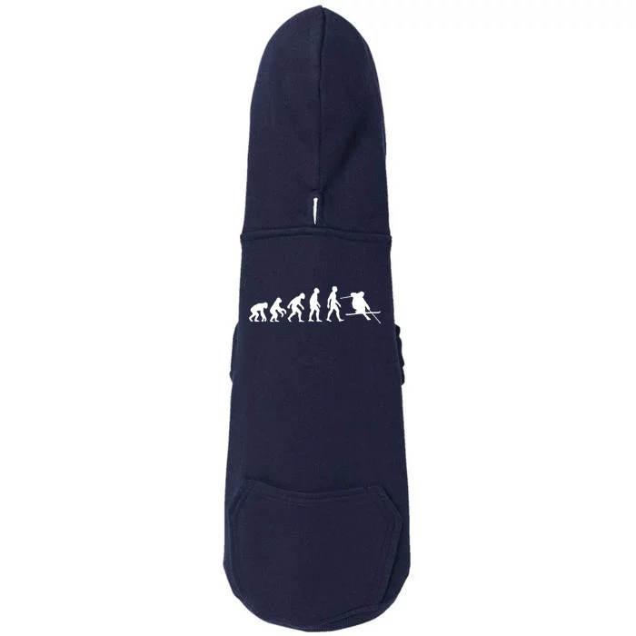 Evolution Of Man Skiing Doggie 3-End Fleece Hoodie