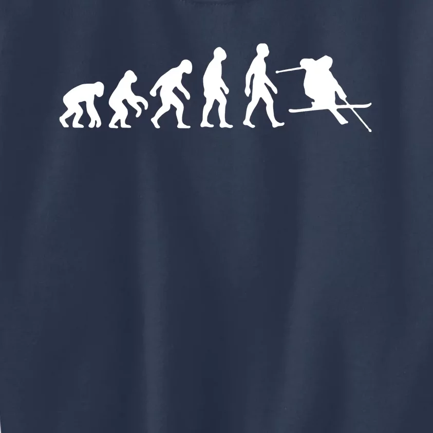 Evolution Of Man Skiing Kids Sweatshirt