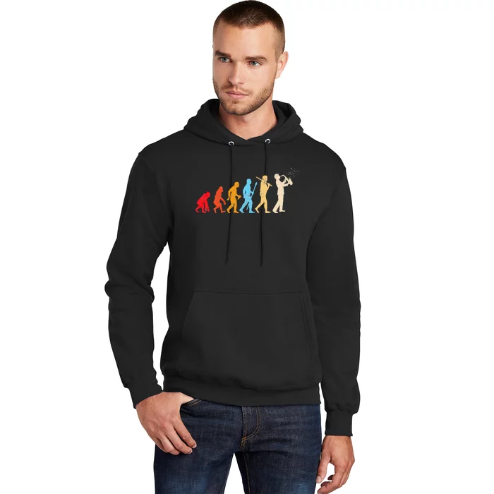 Evolution Of Man Retrostyle Saxophone Player Saxophonist Hoodie