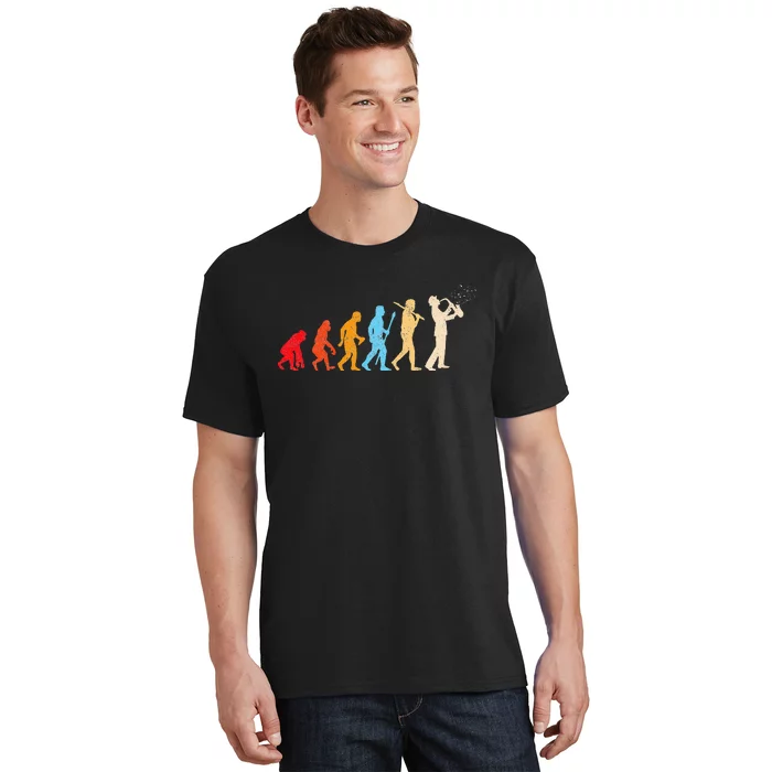 Evolution Of Man Retrostyle Saxophone Player Saxophonist T-Shirt