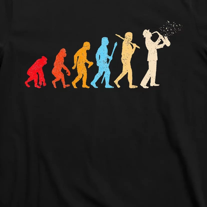 Evolution Of Man Retrostyle Saxophone Player Saxophonist T-Shirt