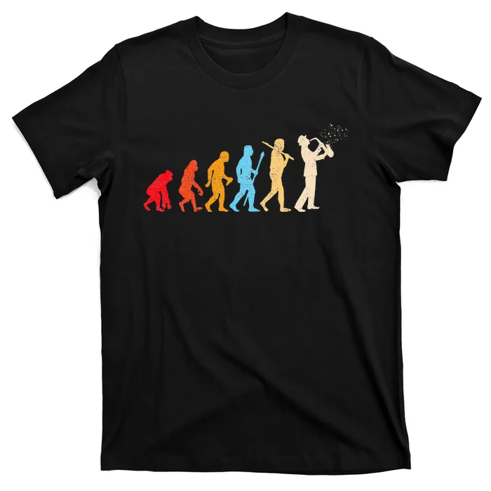 Evolution Of Man Retrostyle Saxophone Player Saxophonist T-Shirt