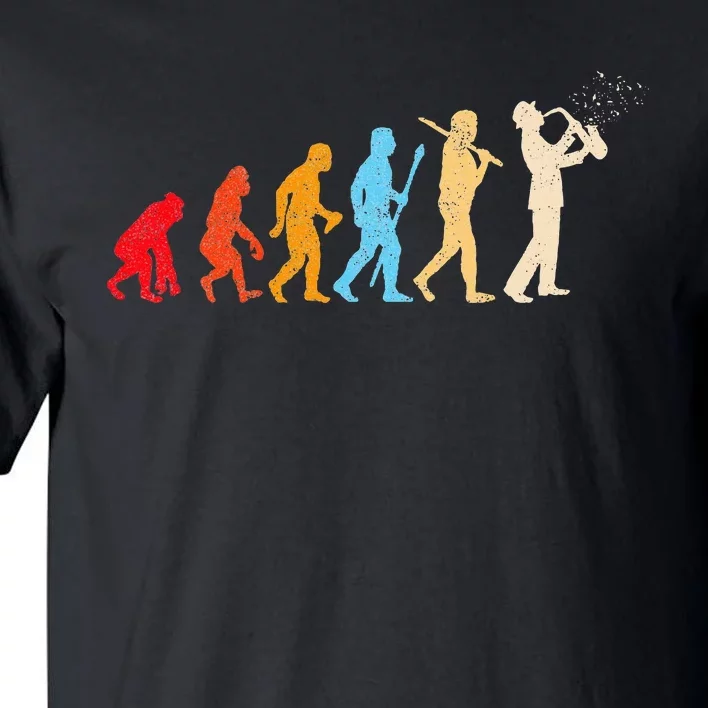 Evolution Of Man Retrostyle Saxophone Player Saxophonist Tall T-Shirt