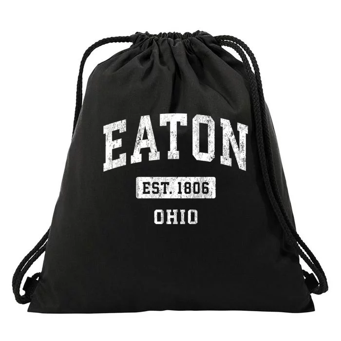 Eaton Ohio Oh Vintage Sports Drawstring Bag