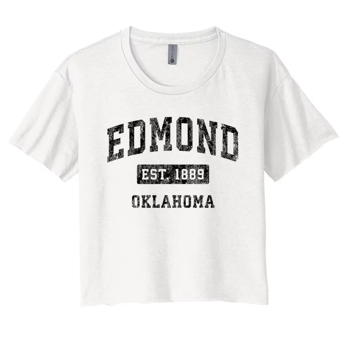 Edmond Oklahoma Ok Vintage Established Sports Design Women's Crop Top Tee