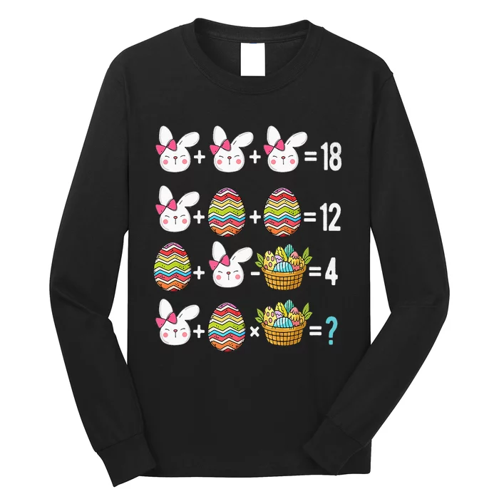 Easter Order of Operations Quiz Math Teacher easter Egg Hunt Long Sleeve Shirt