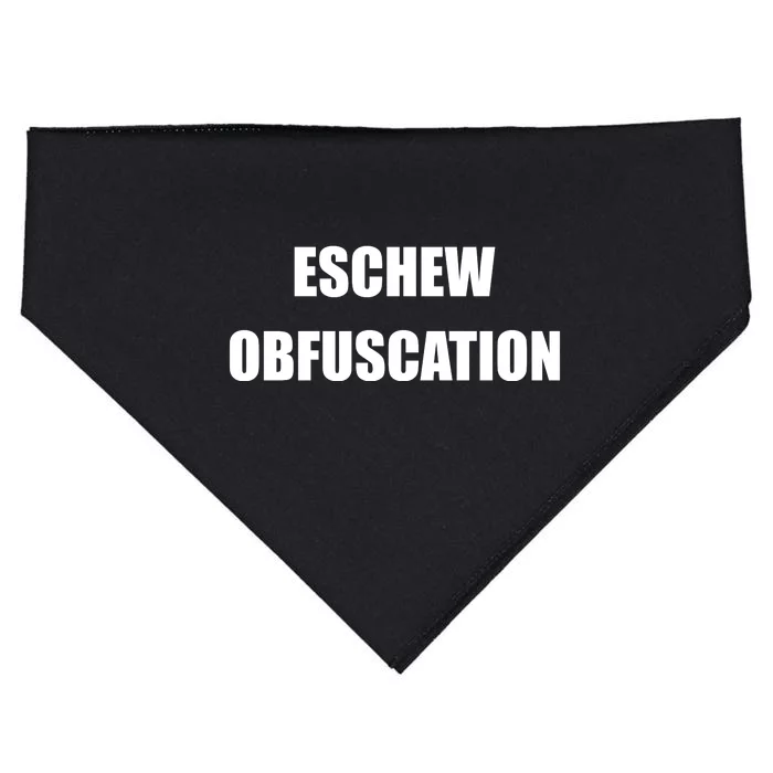 Eschew Obfuscation Obfuscate Funny Greek Sarcastic USA-Made Doggie Bandana