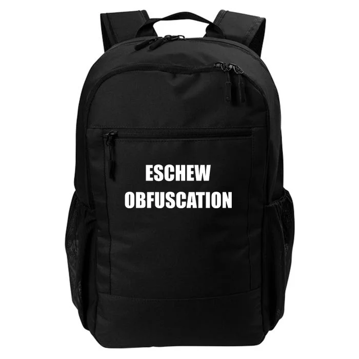 Eschew Obfuscation Obfuscate Funny Greek Sarcastic Daily Commute Backpack