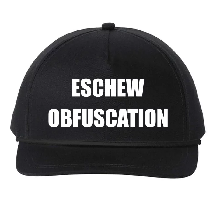 Eschew Obfuscation Obfuscate Funny Greek Sarcastic Snapback Five-Panel Rope Hat