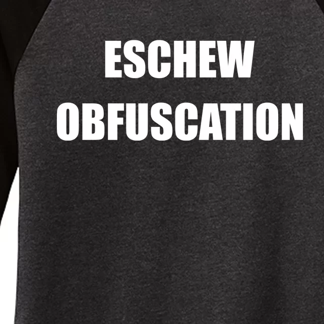 Eschew Obfuscation Obfuscate Funny Greek Sarcastic Women's Tri-Blend 3/4-Sleeve Raglan Shirt