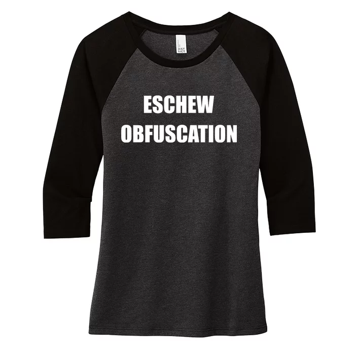 Eschew Obfuscation Obfuscate Funny Greek Sarcastic Women's Tri-Blend 3/4-Sleeve Raglan Shirt