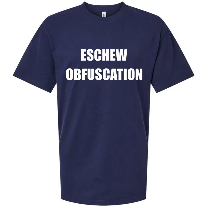 Eschew Obfuscation Obfuscate Funny Greek Sarcastic Sueded Cloud Jersey T-Shirt