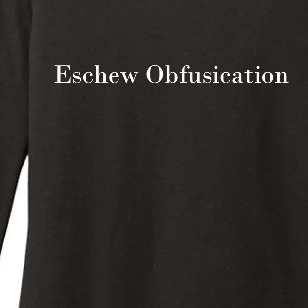 Eschew Obfuscation Obfuscate Classy Logo Womens CVC Long Sleeve Shirt