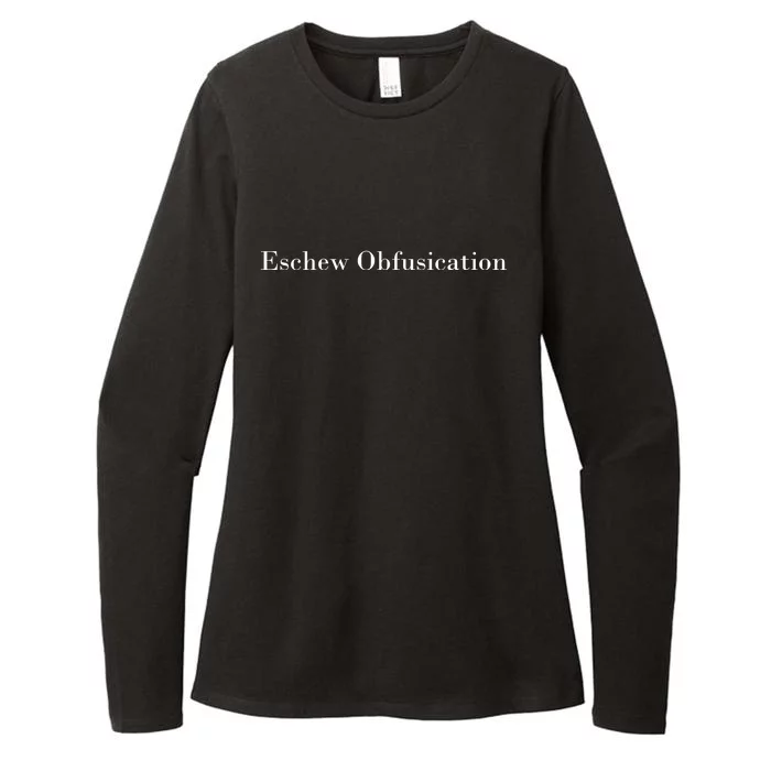 Eschew Obfuscation Obfuscate Classy Logo Womens CVC Long Sleeve Shirt