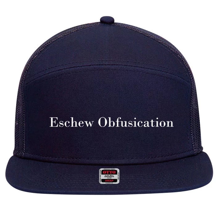 Eschew Obfuscation Obfuscate Classy Logo 7 Panel Mesh Trucker Snapback Hat