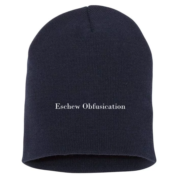 Eschew Obfuscation Obfuscate Classy Logo Short Acrylic Beanie