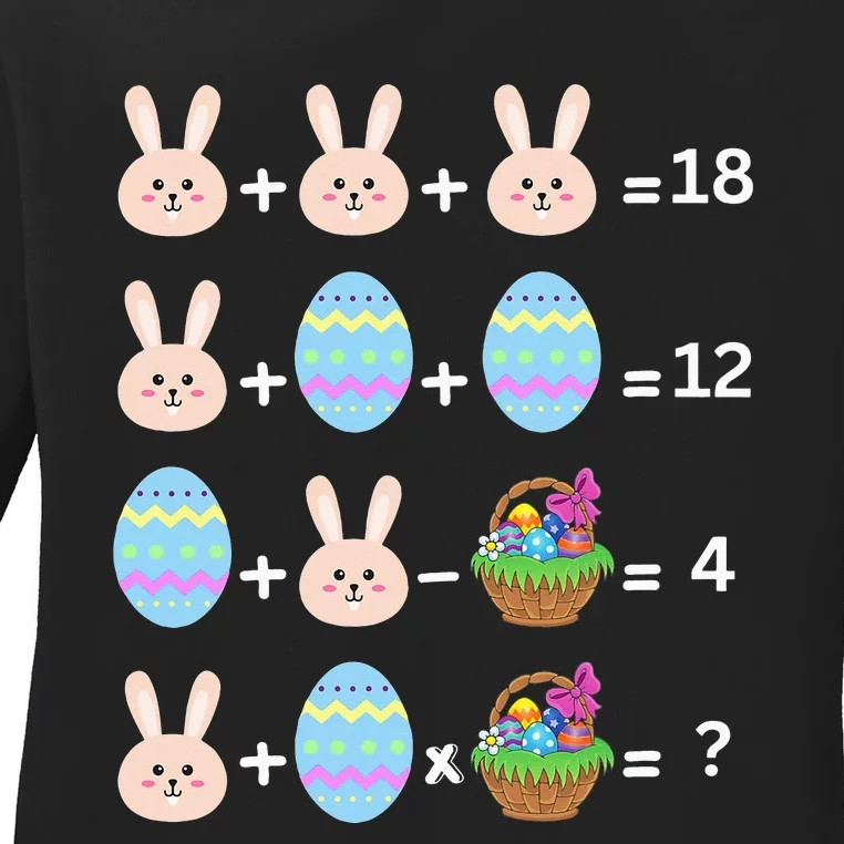 Easter Order Of Operations Quiz Easter Egg Hunt Math Teacher Ladies Long Sleeve Shirt