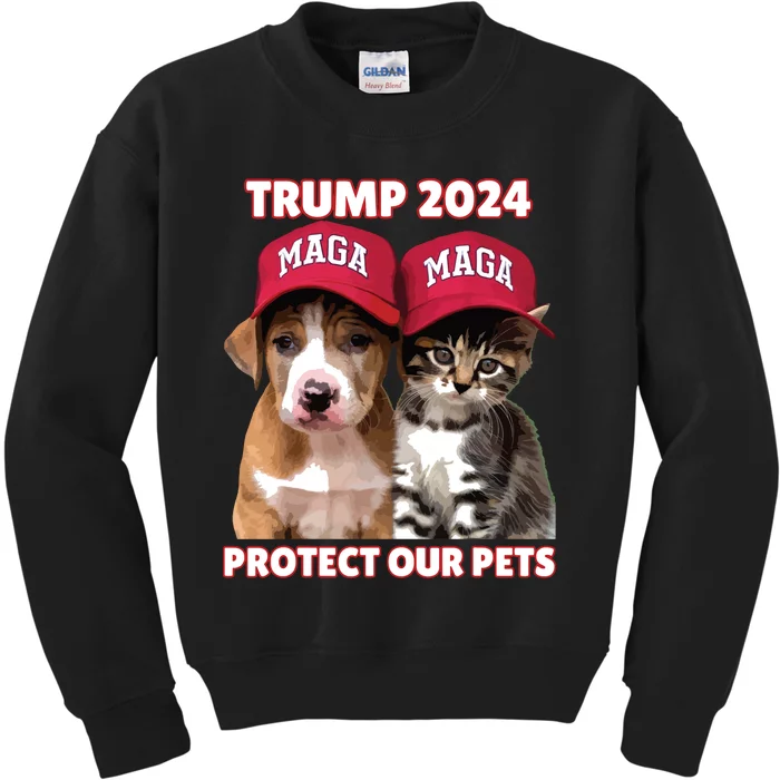 Eat Our Pets Cat Dog Maga Kids Sweatshirt