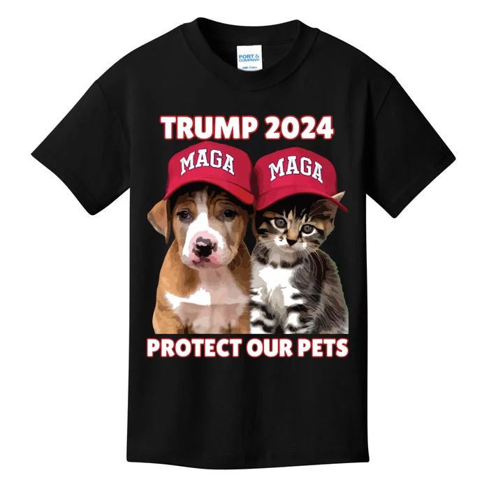 Eat Our Pets Cat Dog Maga Kids T-Shirt