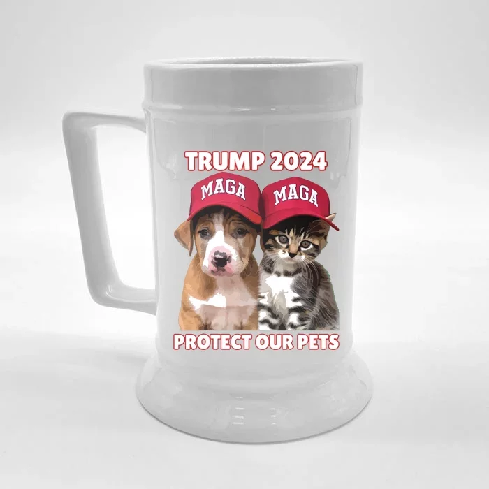 Eat Our Pets Cat Dog Maga Front & Back Beer Stein