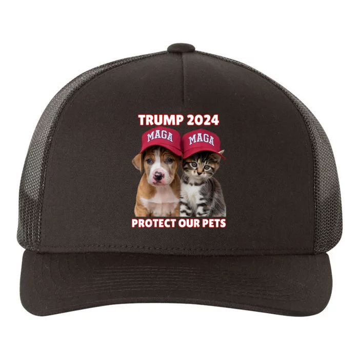 Eat Our Pets Cat Dog Maga Yupoong Adult 5-Panel Trucker Hat