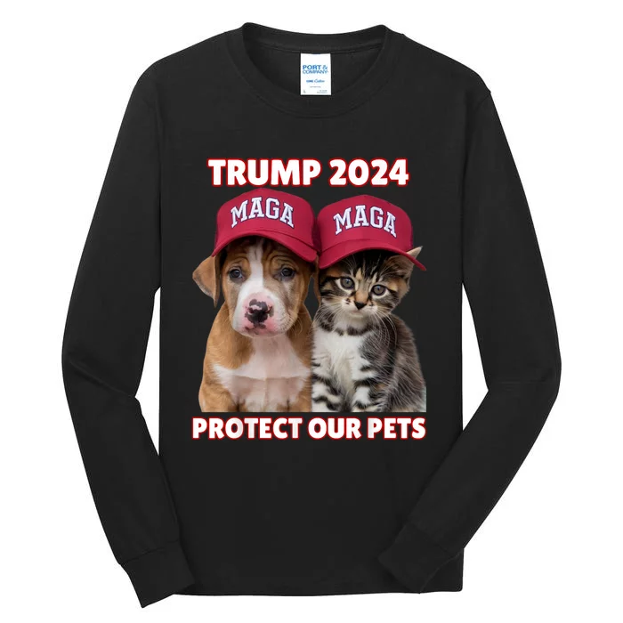 Eat Our Pets Cat Dog Maga Tall Long Sleeve T-Shirt