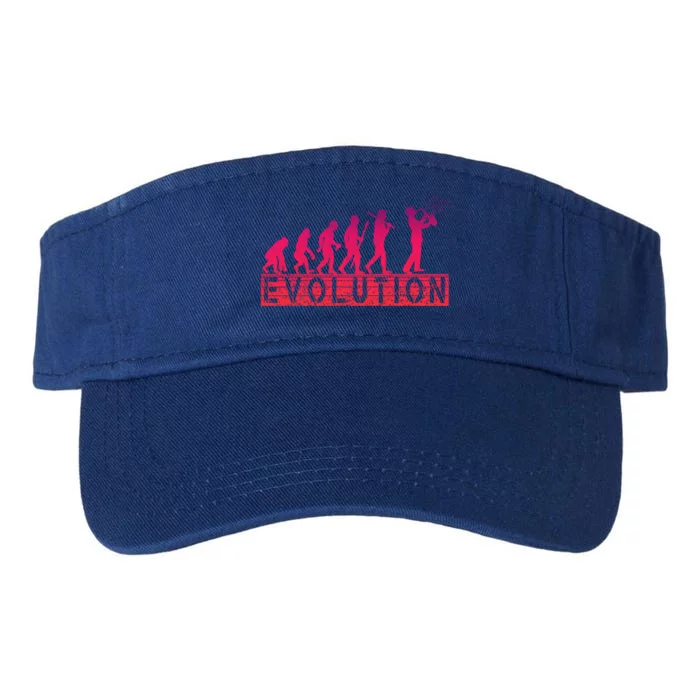 Evolution Of Retrogreat Giftstyle Saxophone Player Saxophonist Gift Valucap Bio-Washed Visor