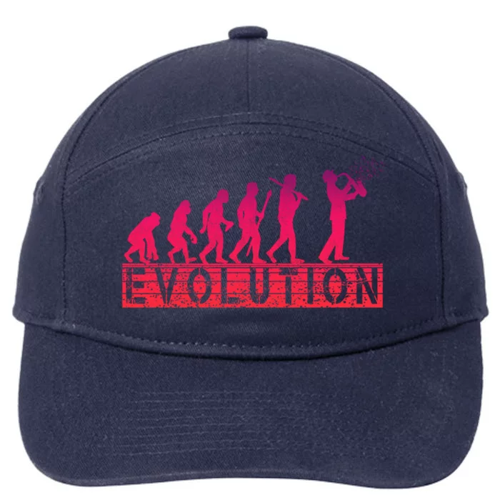 Evolution Of Retrogreat Giftstyle Saxophone Player Saxophonist Gift 7-Panel Snapback Hat