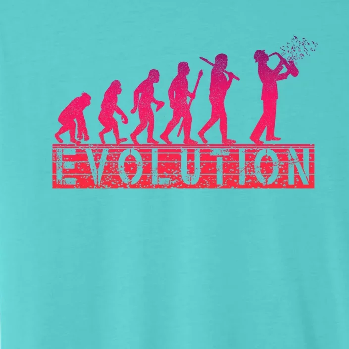 Evolution Of Retrogreat Giftstyle Saxophone Player Saxophonist Gift ChromaSoft Performance T-Shirt