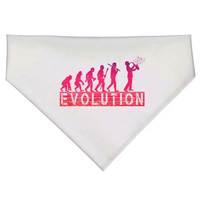 Evolution Of Retrogreat Giftstyle Saxophone Player Saxophonist Gift USA-Made Doggie Bandana