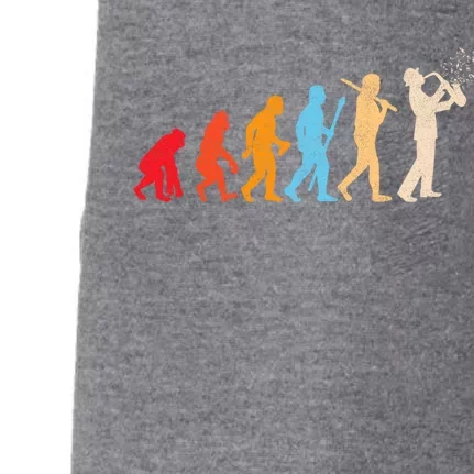 Evolution Of Retrofunny Giftstyle Saxophone Player Saxophonist Gift Doggie 3-End Fleece Hoodie