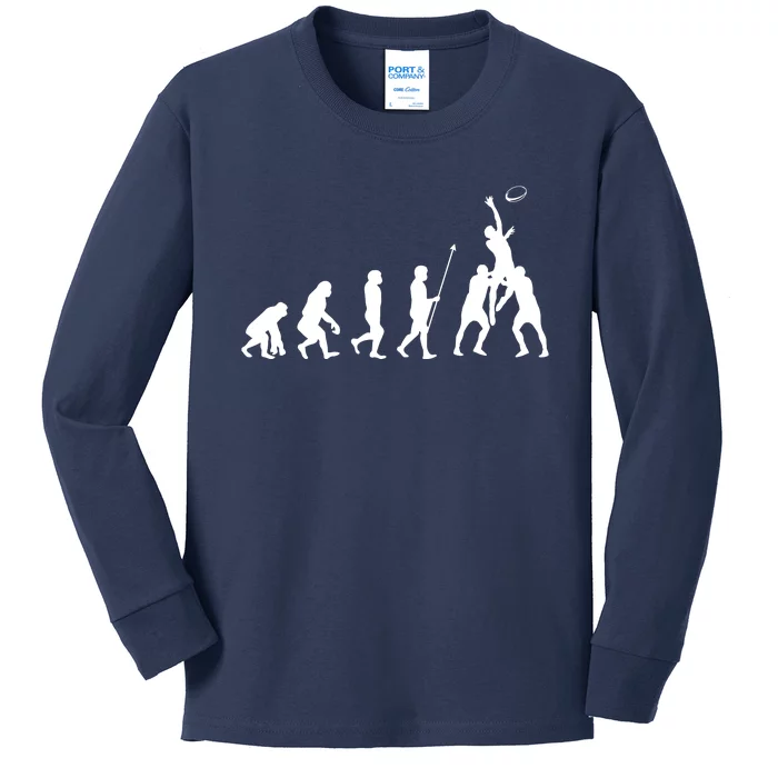 Evolution Of Rugby Kids Long Sleeve Shirt