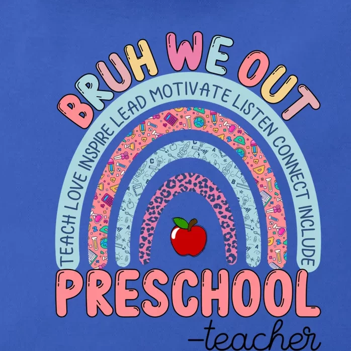 End Of School Year Rainbow Bruh We Out Preschool Teacher Meaningful Gift Zip Tote Bag