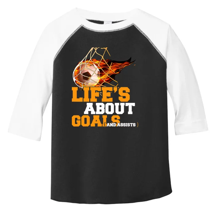 End of Season Soccer Team Gifts for Boy Life's About Goals Toddler Fine Jersey T-Shirt