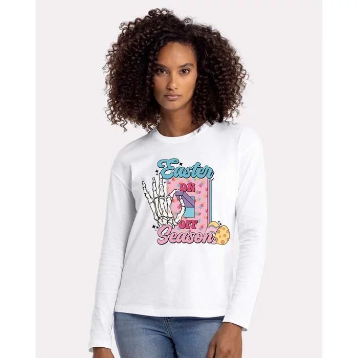 Easter On Season Skeleton Hand Womens Cotton Relaxed Long Sleeve T-Shirt