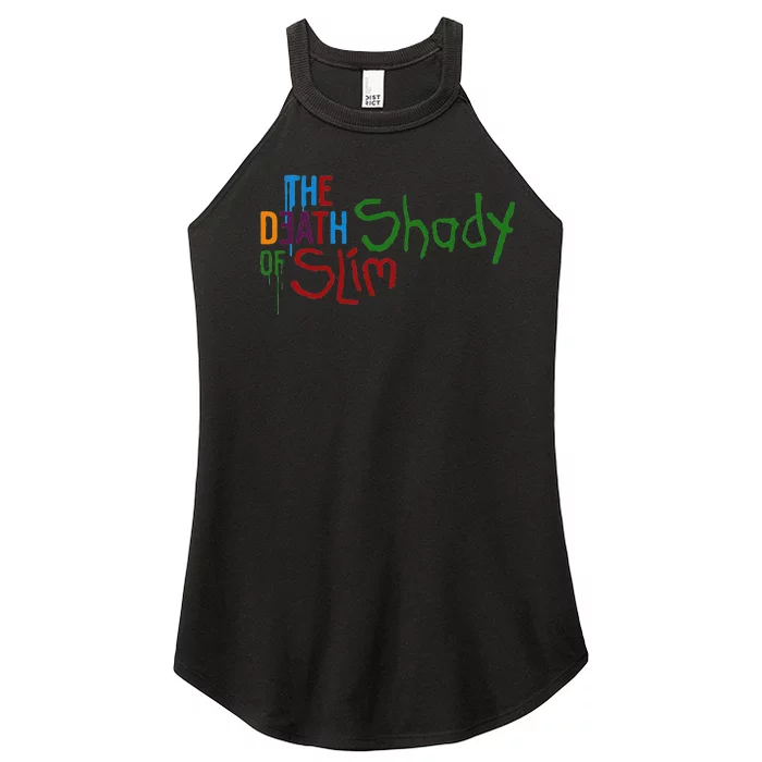 Em Of Slim Retro Colorful Death Shady Women’s Perfect Tri Rocker Tank