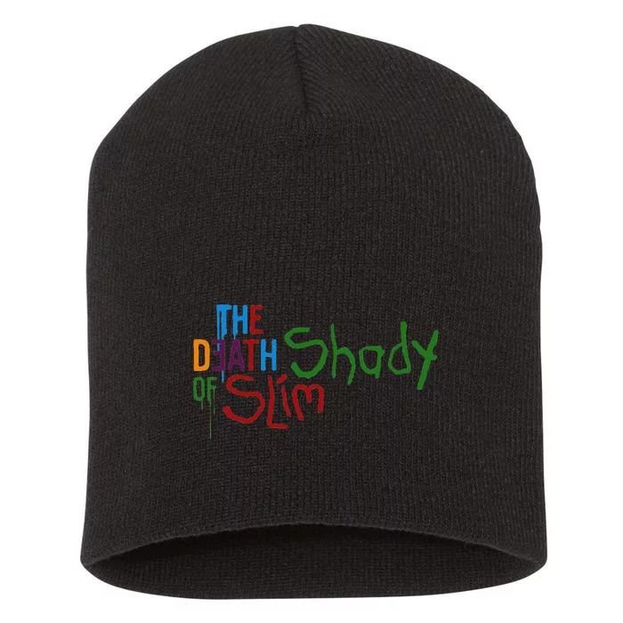 Em Of Slim Retro Colorful Death Shady Short Acrylic Beanie